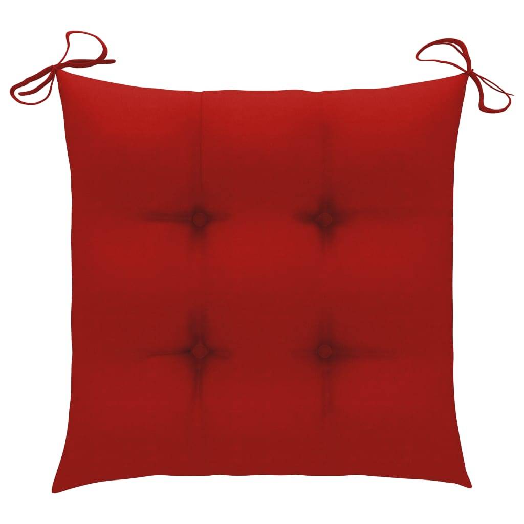 PANGIVO - Lot de 4 chaises de jardin bois teck massif rouge 55 x 60 x 89 cm - PANGIVO - Image 6