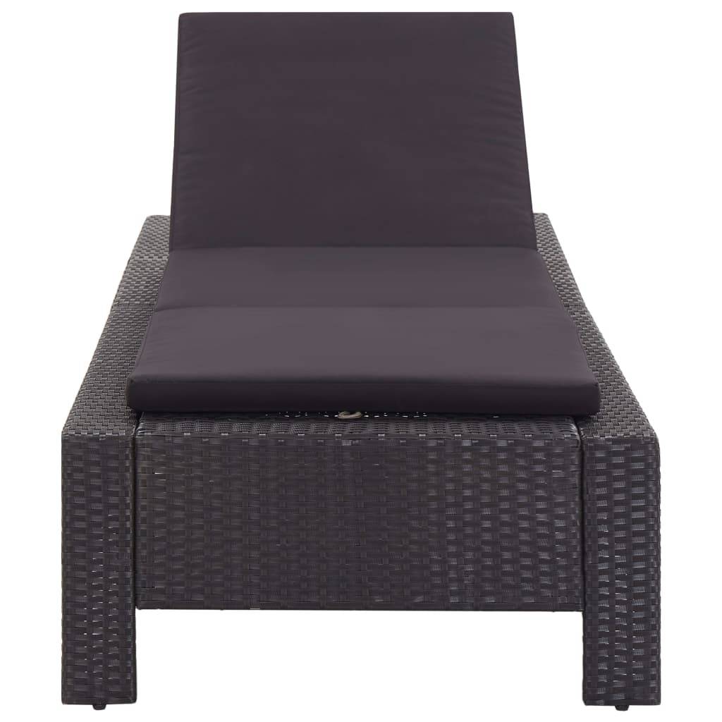 Transat avec coussin Noir Résine tressées 220 x 75 x 35 cm, Poids :24kg - PANGIVO - Image 4