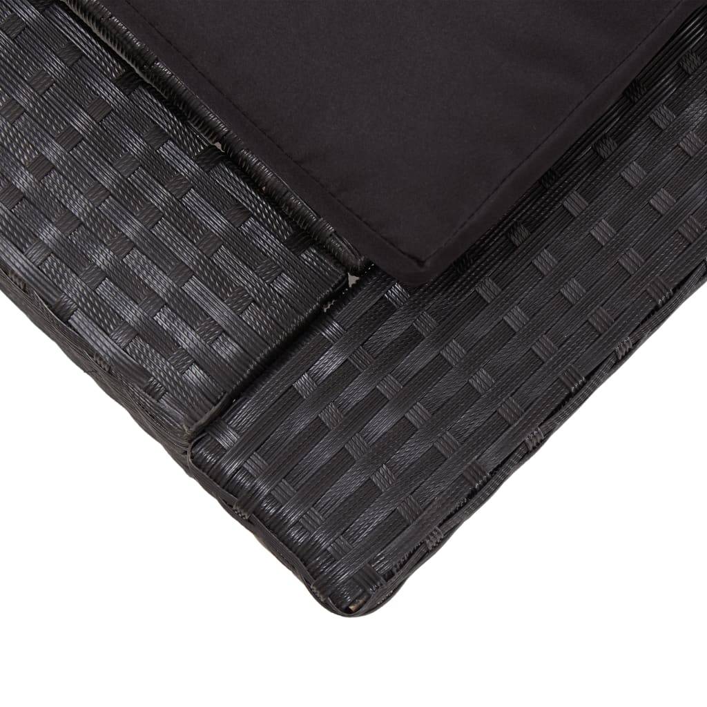 Transat avec coussin Noir Résine tressées 220 x 75 x 35 cm, Poids :24kg - PANGIVO - Image 7