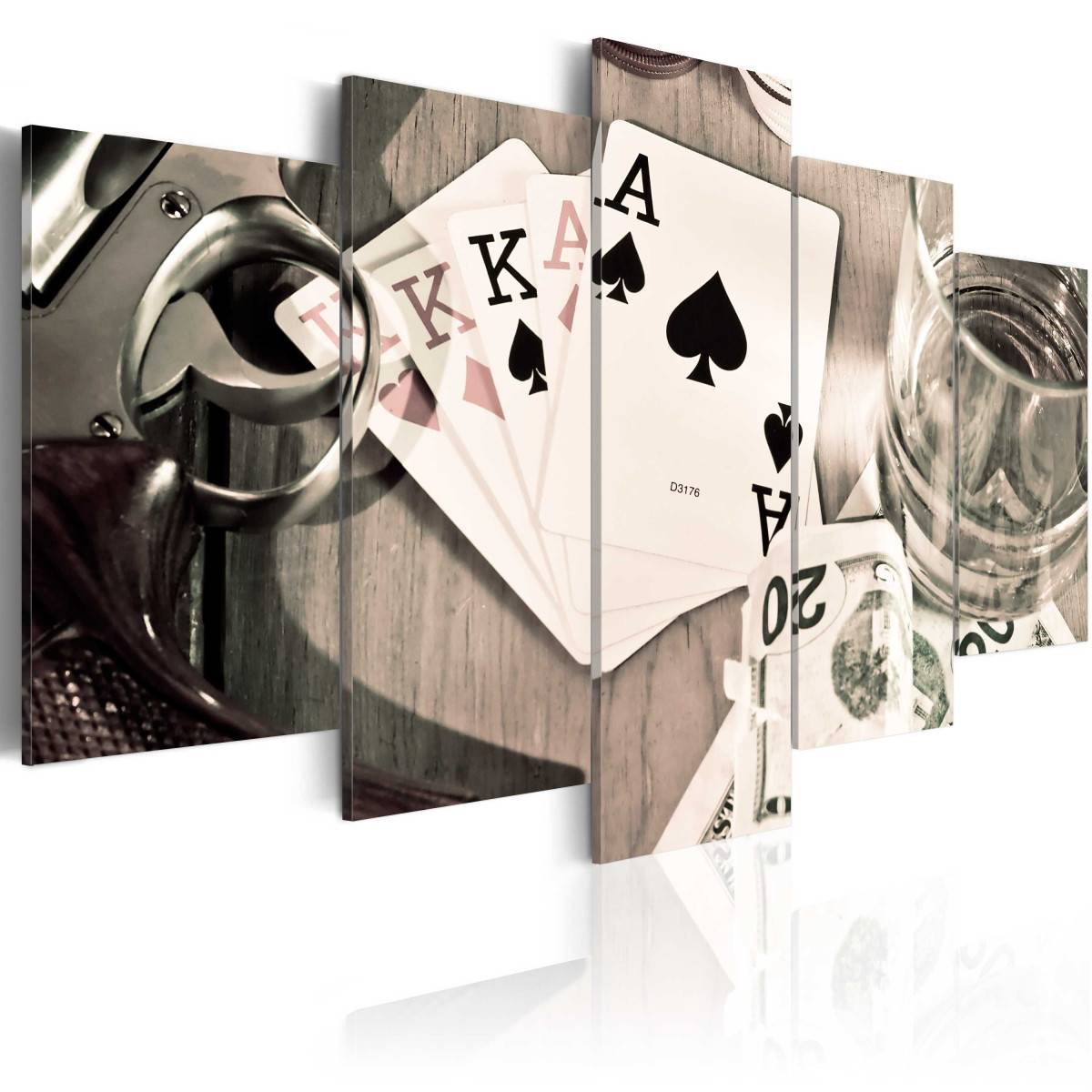 Tableau Imprimé "Poker Night" 100 x 200 cm - Image 1