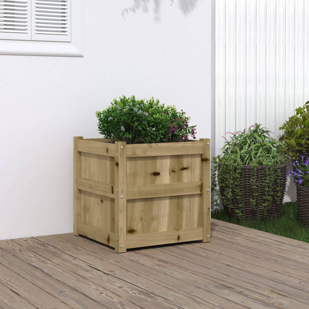 Jardinière bois de pin naturel 50 x 50 x 50 cm - PANGIVO