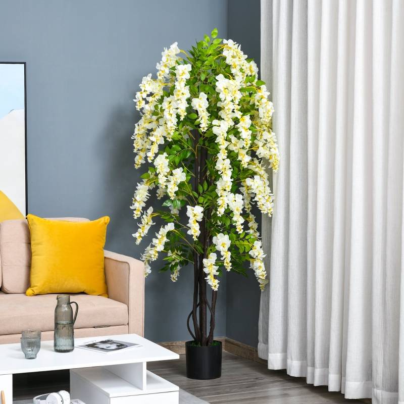 PANGIVO - Glycine artificielle plastique blanc 24 x 24 x 165 cm - PANGIVO - Image 2