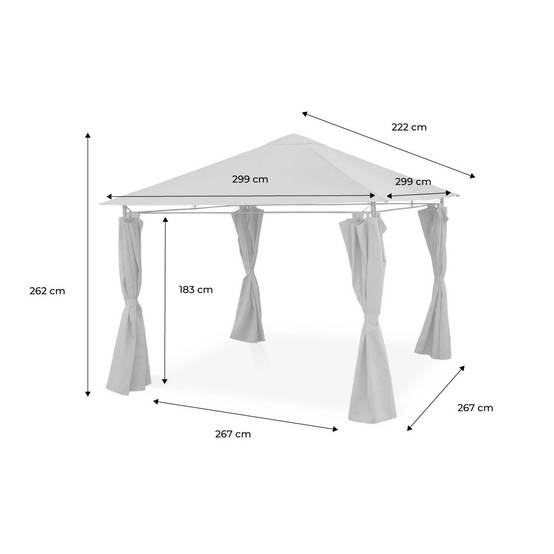 Toile de toit beige pour tonnelle 3x3m Elusa - toile de rechange pergola. toile de remplacement | sweeek - Image 3