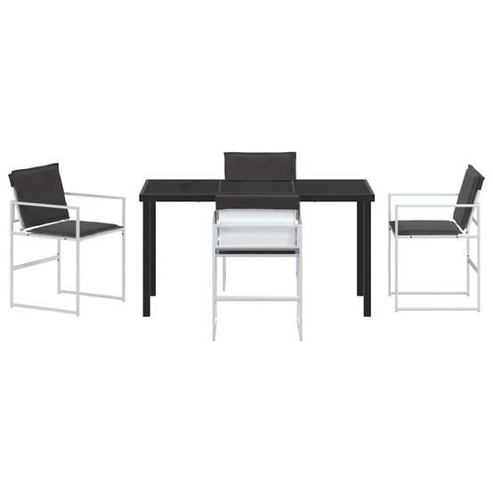 Ensemble de salle à manger de jardin acier et textilène blanc 140 x 70 x 73 cm, Poids:44.85kg - PANGIVO - Image 7