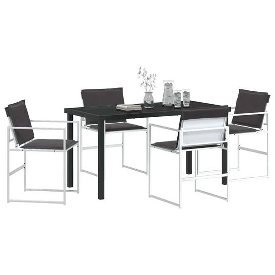 Ensemble de salle à manger de jardin acier et textilène blanc 140 x 70 x 73 cm, Poids:44.85kg - PANGIVO - Image 3