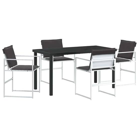 Ensemble de salle à manger de jardin acier et textilène blanc 140 x 70 x 73 cm, Poids:44.85kg - PANGIVO - Image 2