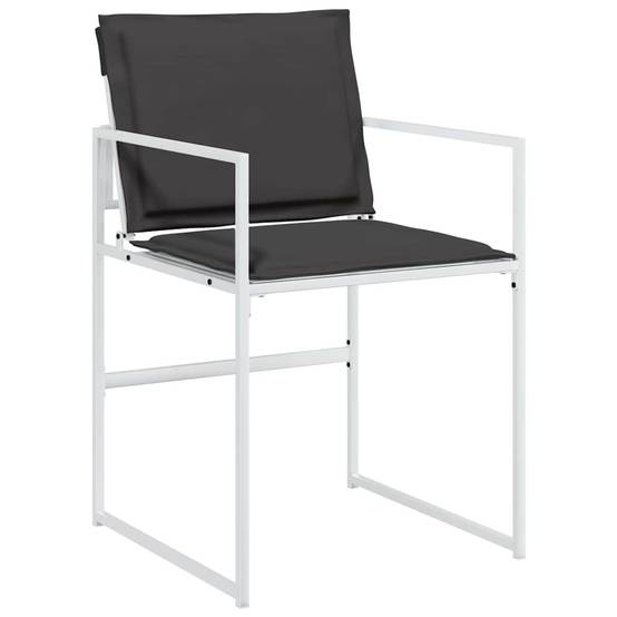 Ensemble de salle à manger de jardin acier et textilène blanc 140 x 70 x 73 cm, Poids:44.85kg - PANGIVO - Image 6