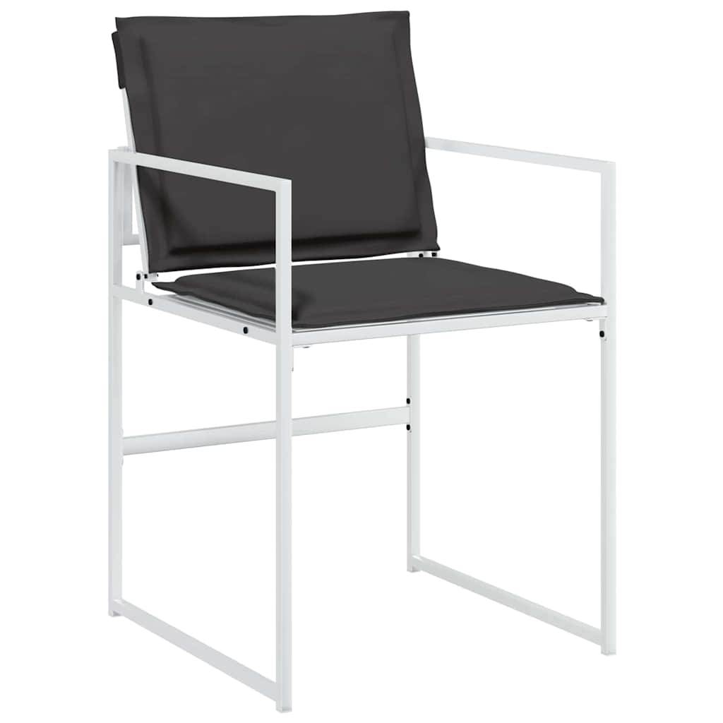 Ensemble de salle à manger de jardin acier et textilène blanc 140 x 70 x 73 cm, Poids:44.85kg - PANGIVO - Image 6