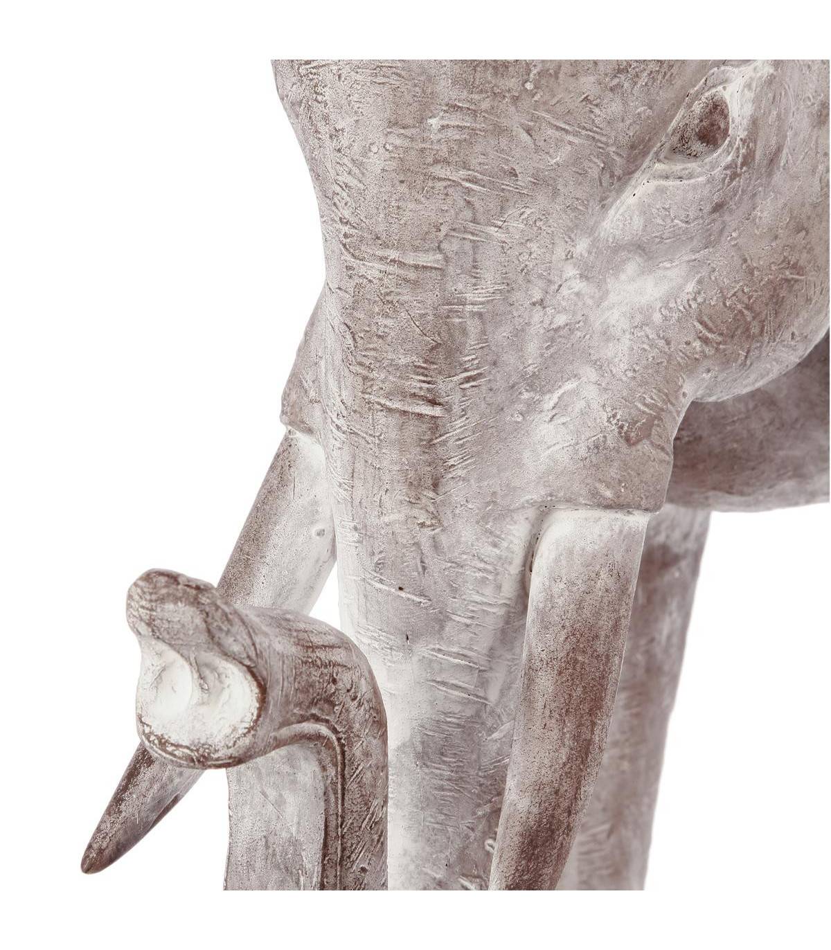 Objet décoratif Éléphant en Résine effet  Blanchi H 46 cm - Image 2