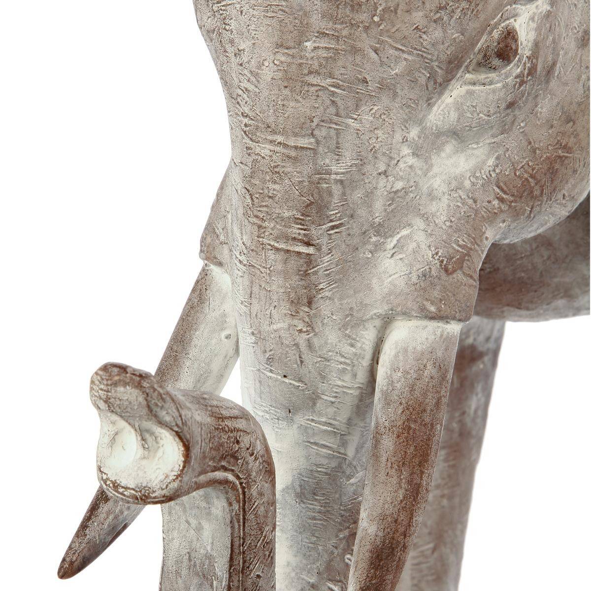 Objet décoratif Éléphant en Résine effet  Blanchi H 46 cm - Image 3