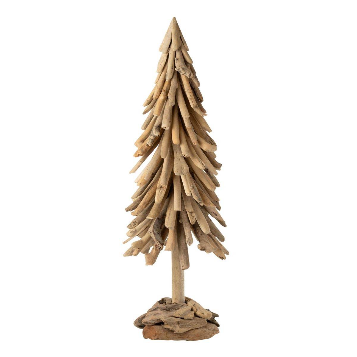 J-Line - Sapin de Noël en Bois Flotté "Chalet" 100cm Naturel