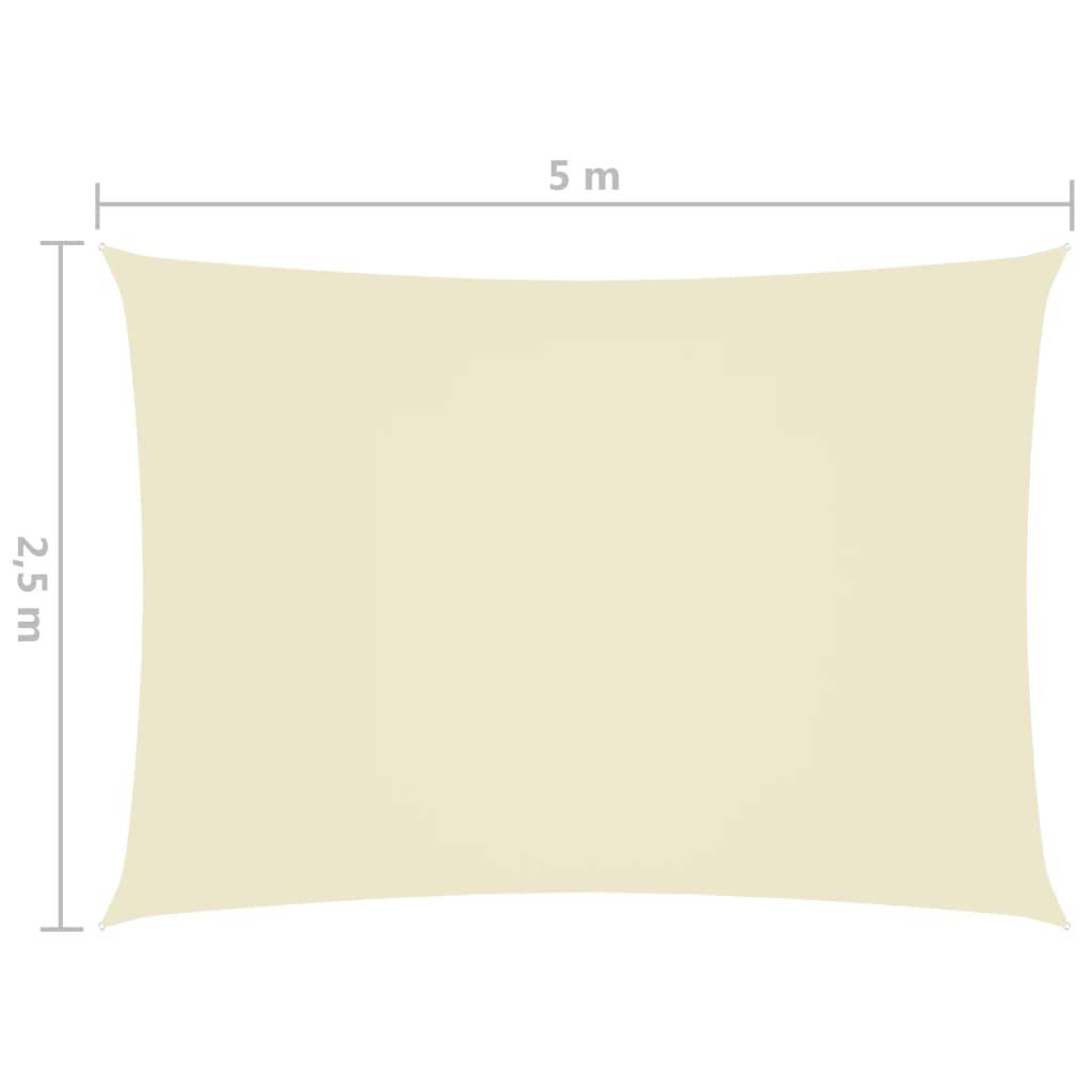 Helloshop26 - Voile toile d'ombrage parasol tissu oxford rectangulaire 2,5 x 5 m crème - Image 6