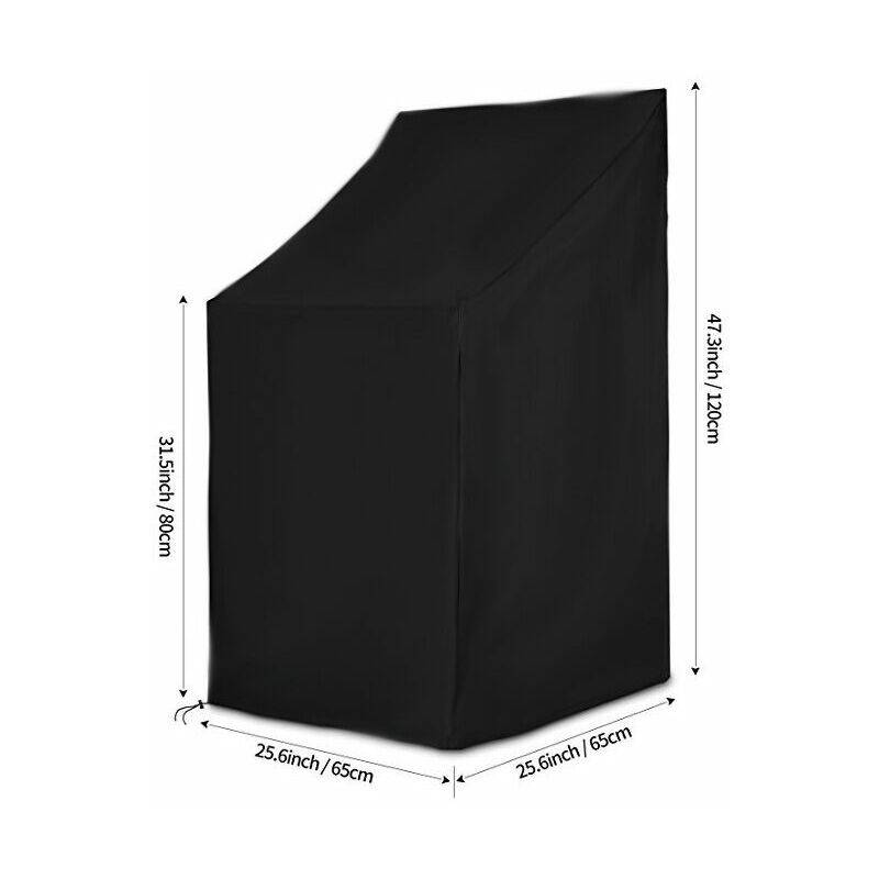 IntiMeg - Housse Chaise Jardin en Tissu Oxford 210D Imperméable, Housse pour Fauteuil Empilables,Housse pour chaises avec accoudoirs extérieur Contre IntiMeg - Image 5