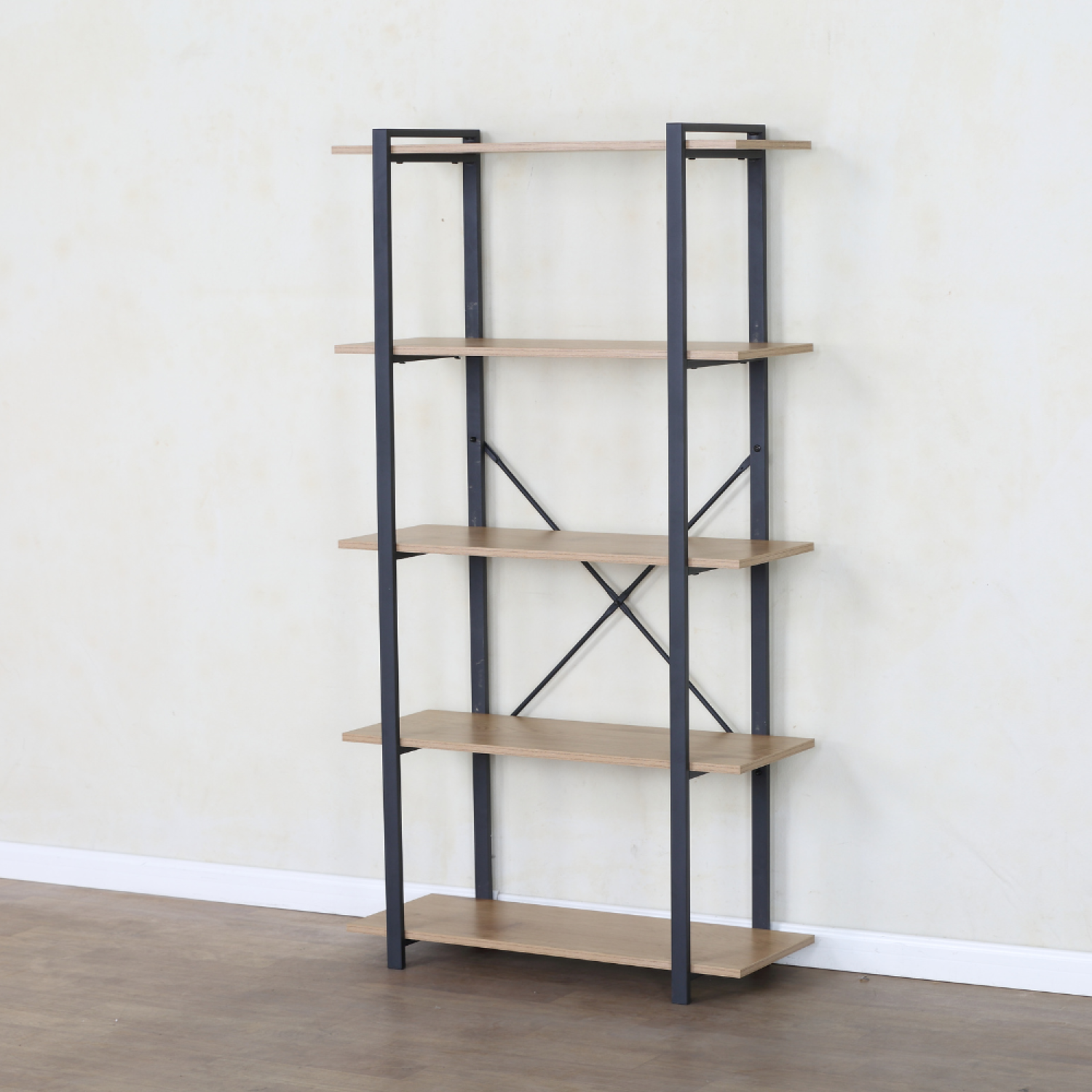 Etagère 5 rangements 150 cm bois et noir TYDO - Image 6