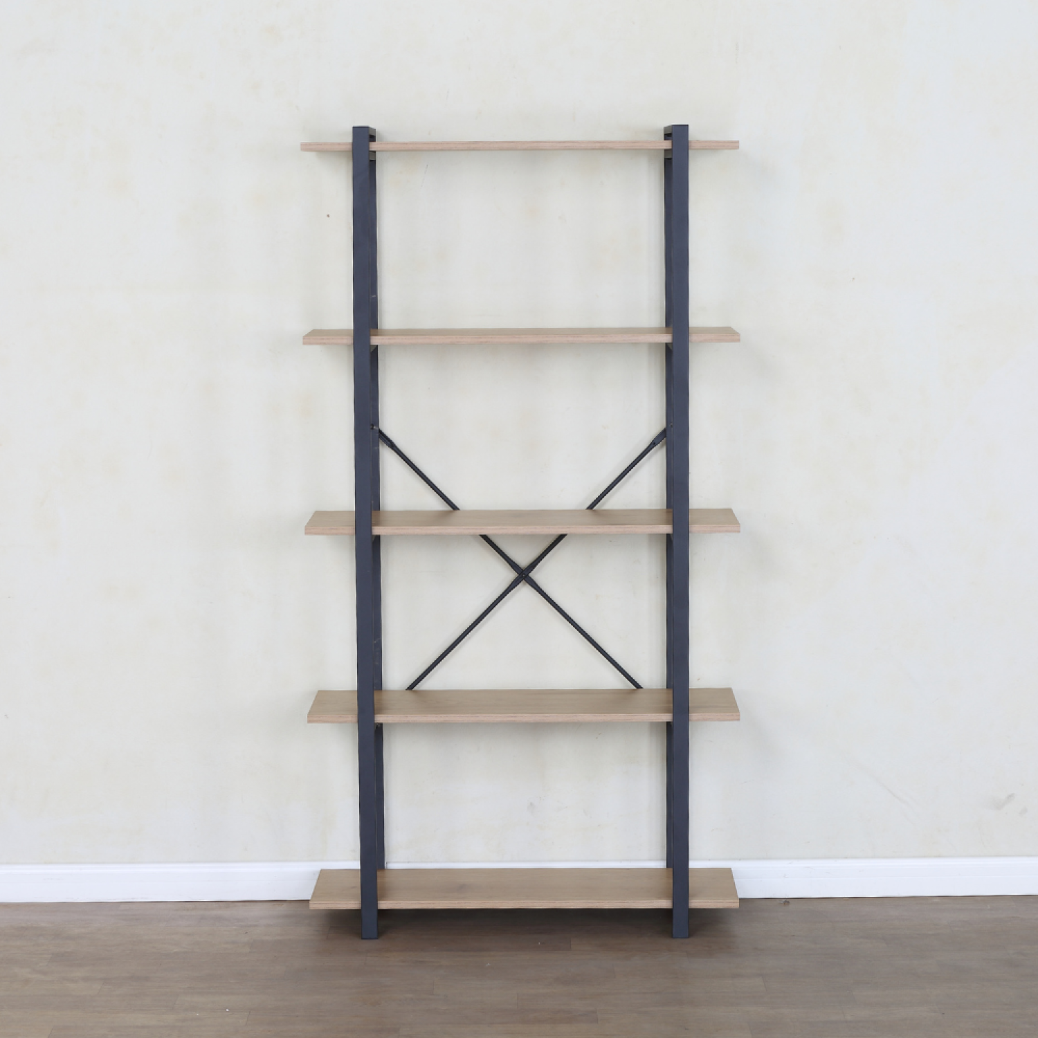 Etagère 5 rangements 150 cm bois et noir TYDO - Image 4