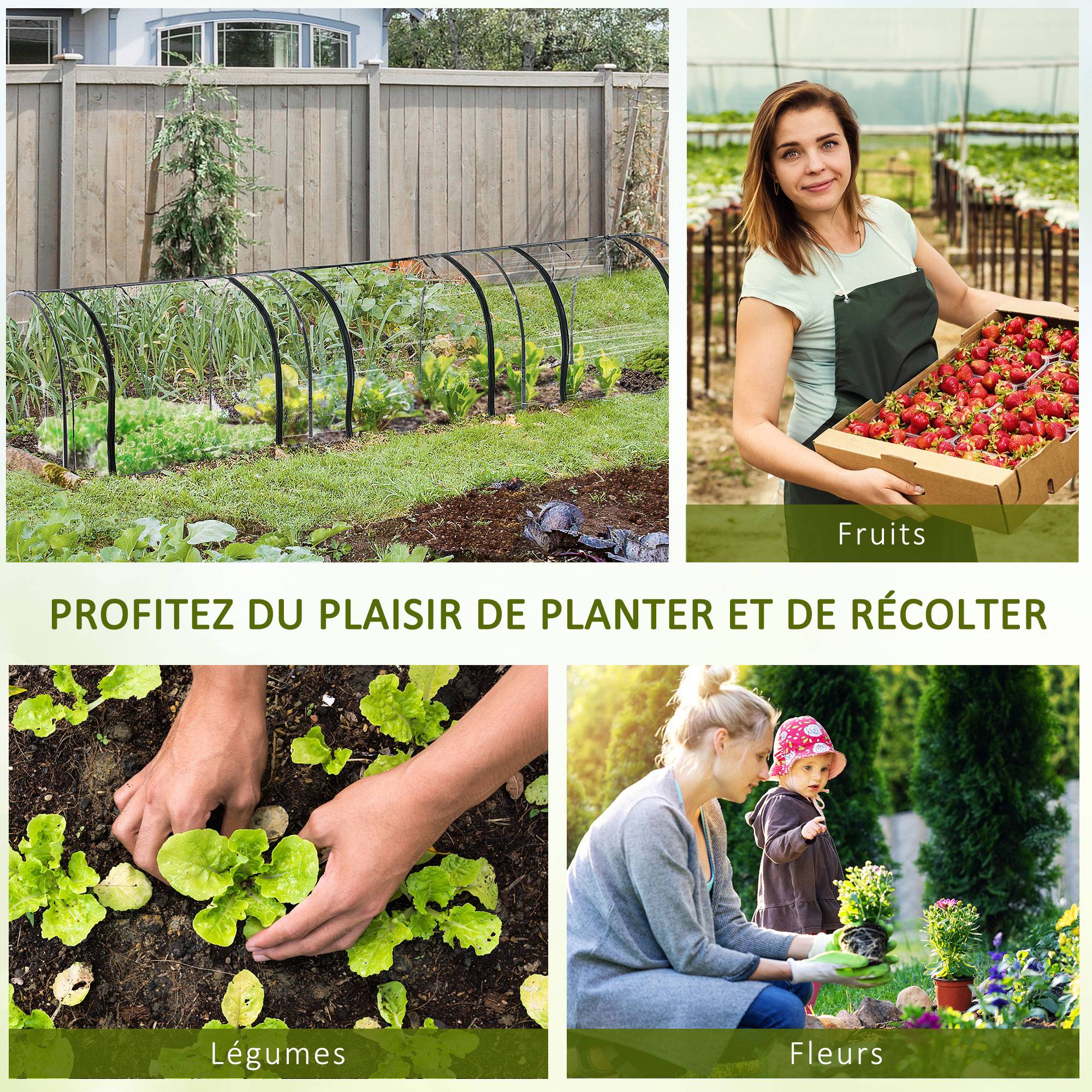 Mini serre de jardin Métal pour jeunes plants et légumes Protection anti-UV 350cm - ComfortXL Outdoor Living - Image 9
