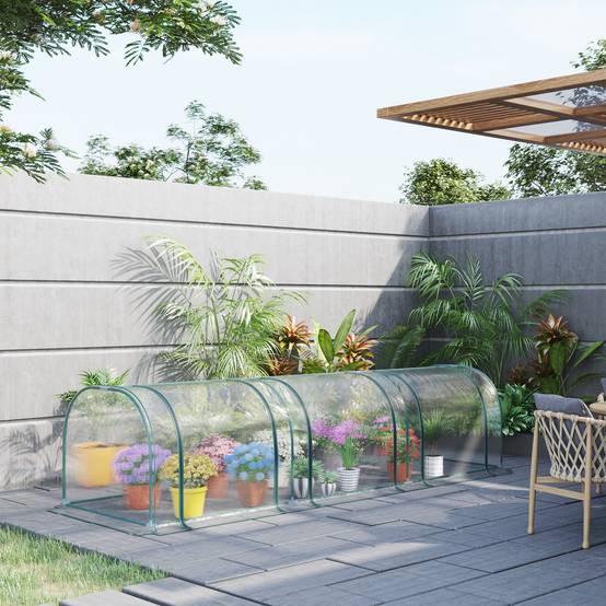 Mini serre de jardin Métal pour jeunes plants et légumes Protection anti-UV 350cm - ComfortXL Outdoor Living - Image 4