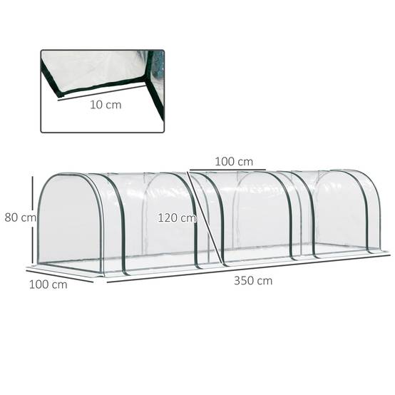 Mini serre de jardin Métal pour jeunes plants et légumes Protection anti-UV 350cm - ComfortXL Outdoor Living - Image 5