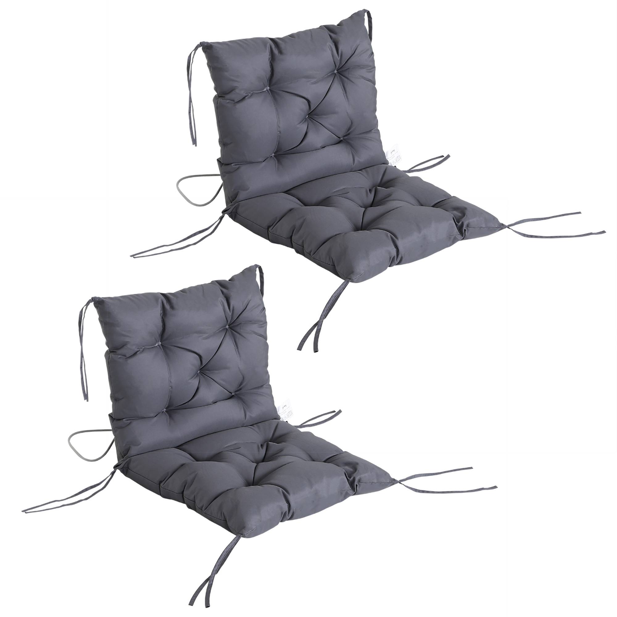 Lot de 2 coussins d'assise, 98 cm x 50 cm x 8 cm, avec attaches, rembourrés et lavables. Coussins ergonomiques pour la maison - Image 2