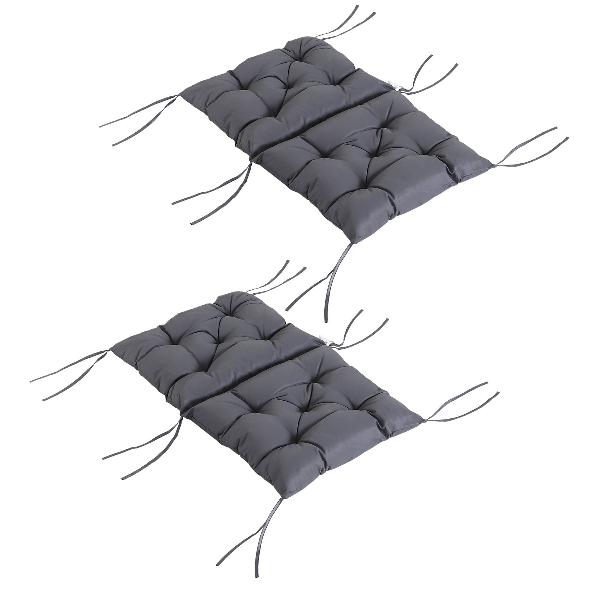 Lot de 2 coussins d'assise, 98 cm x 50 cm x 8 cm, avec attaches, rembourrés et lavables. Coussins ergonomiques pour la maison - Image 1