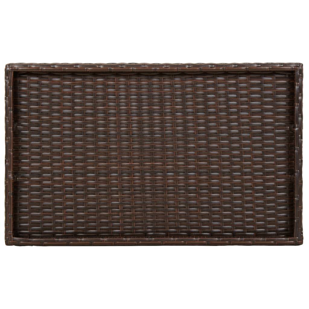 PANGIVO - Table à plateau pliable marron 65 x 40 x 75 cm résine tressée - PANGIVO - Image 8