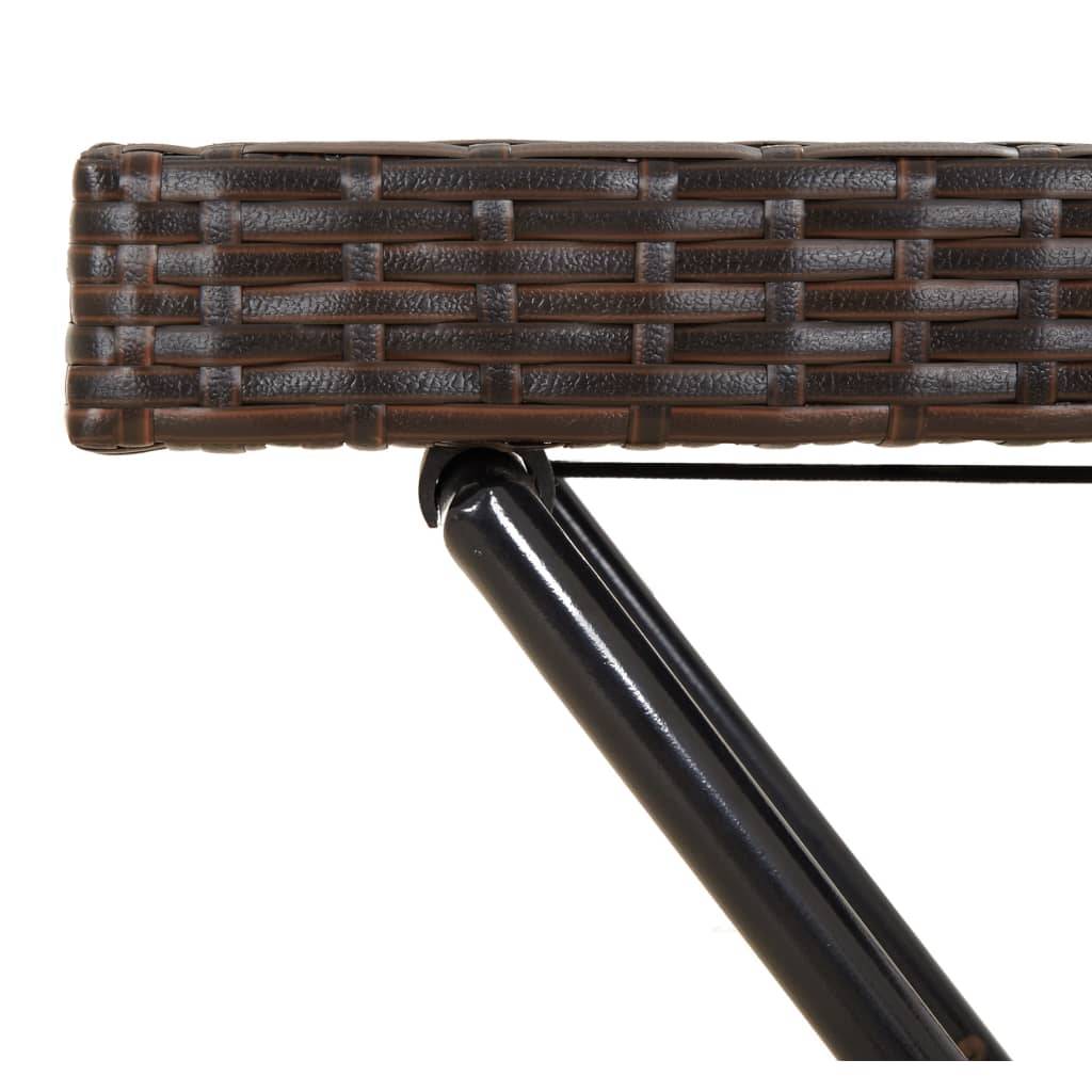 PANGIVO - Table à plateau pliable marron 65 x 40 x 75 cm résine tressée - PANGIVO - Image 9