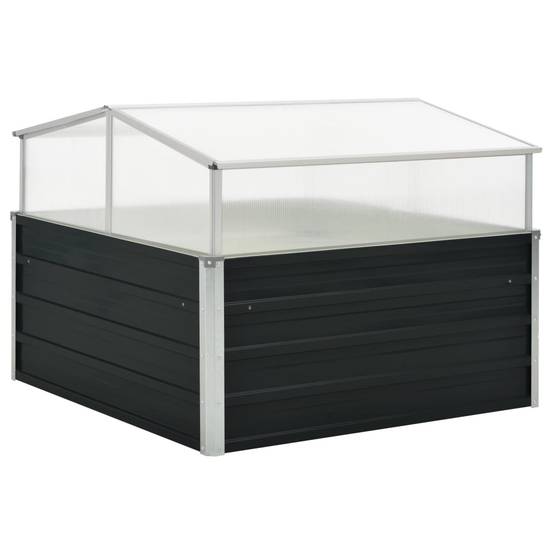 Serre châssis surélevée en acier galvanisé et polycarbonate Anthracite – ComfortXL Outdoor Living - Image 1