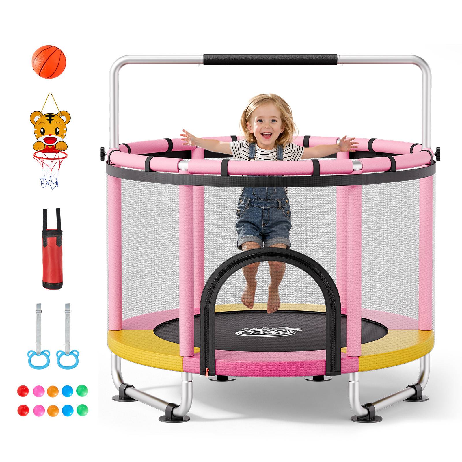 Vevor - Trampoline enfant 150 cm VEVOR, cadre galvanisé, filet de sécurité, capacité 60 kg, accessoires inclus. - Image 1