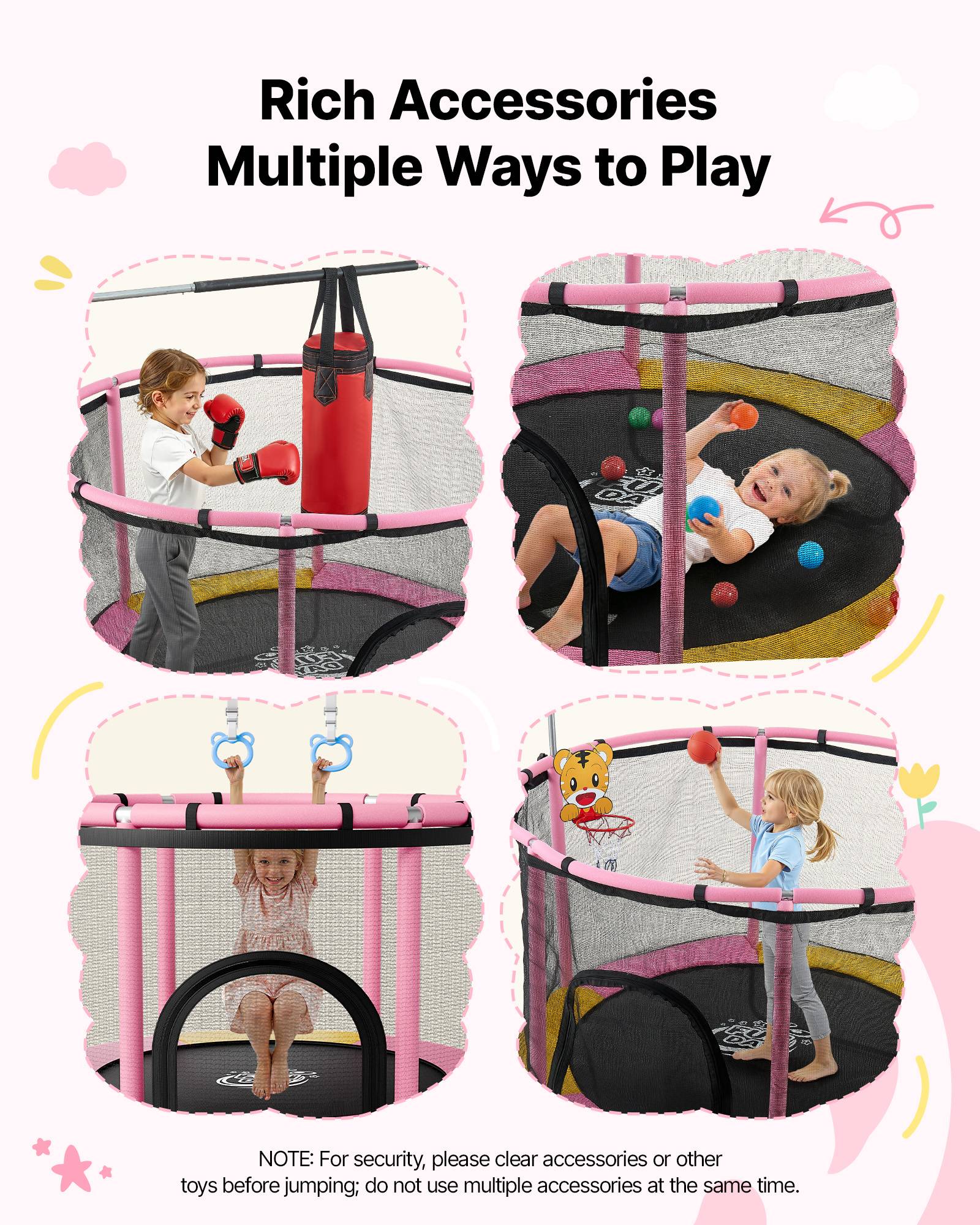 Vevor - Trampoline enfant 150 cm VEVOR, cadre galvanisé, filet de sécurité, capacité 60 kg, accessoires inclus. - Image 5