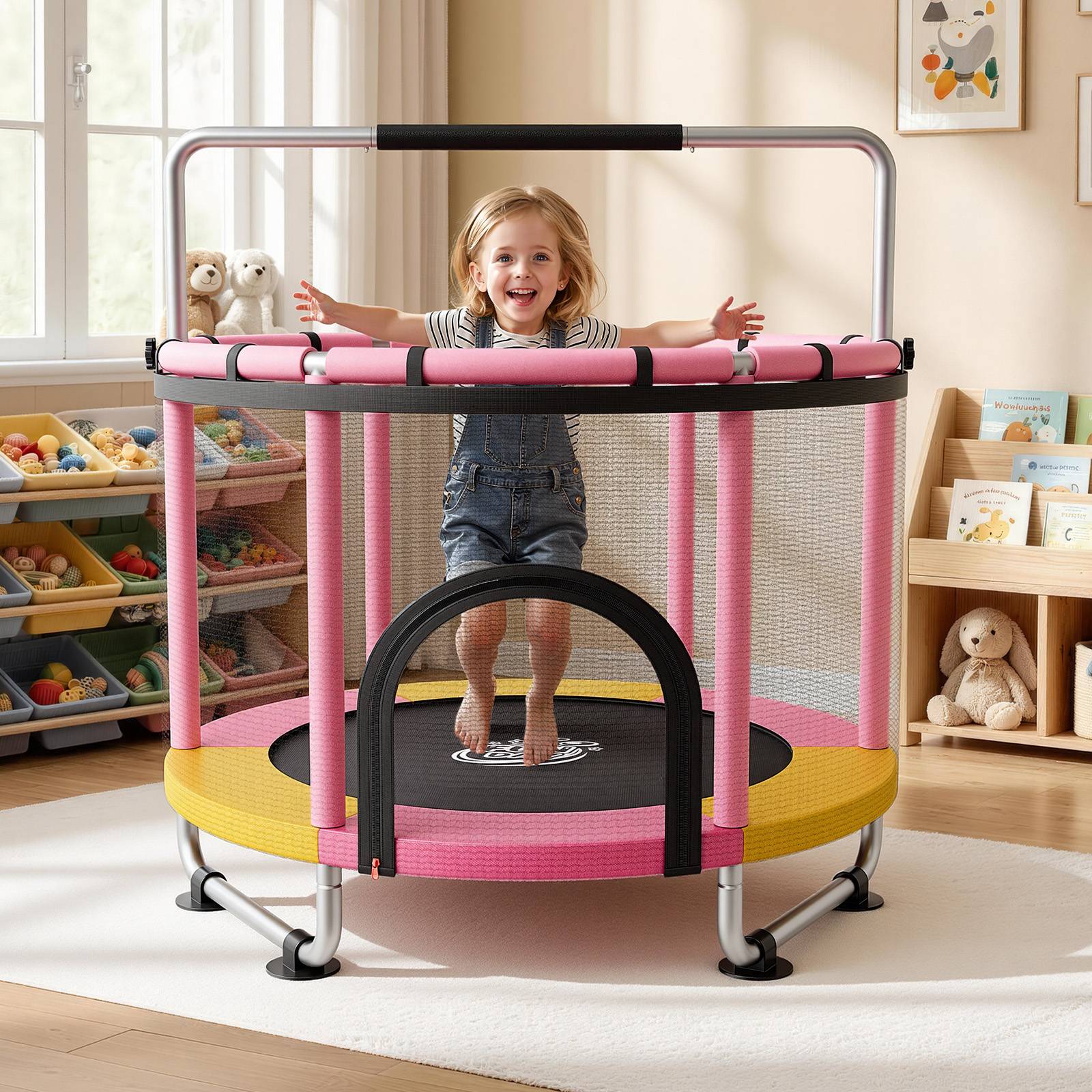 Vevor - Trampoline enfant 150 cm VEVOR, cadre galvanisé, filet de sécurité, capacité 60 kg, accessoires inclus. - Image 8