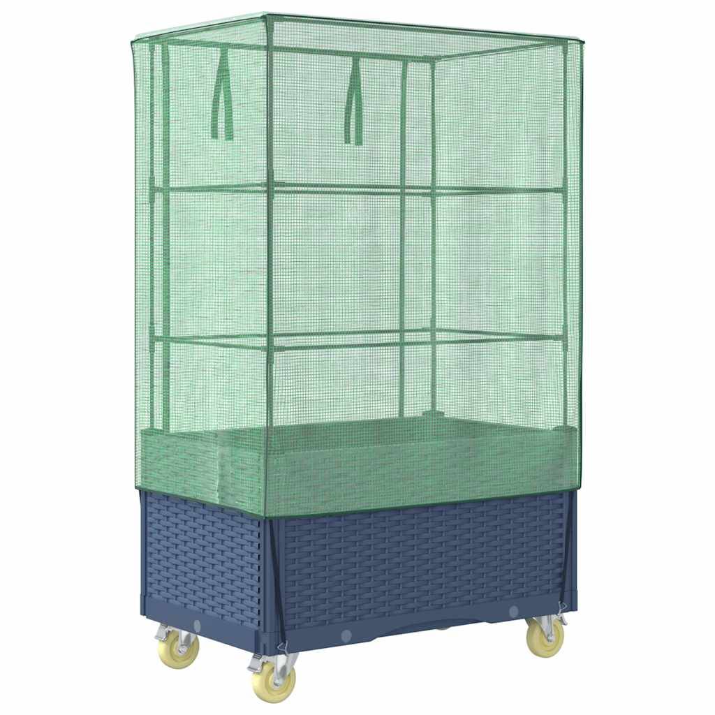 Vidaxl - Jardinière surélevée avec housse et roues aspect rotin vidaXL 4015836 - Image 7