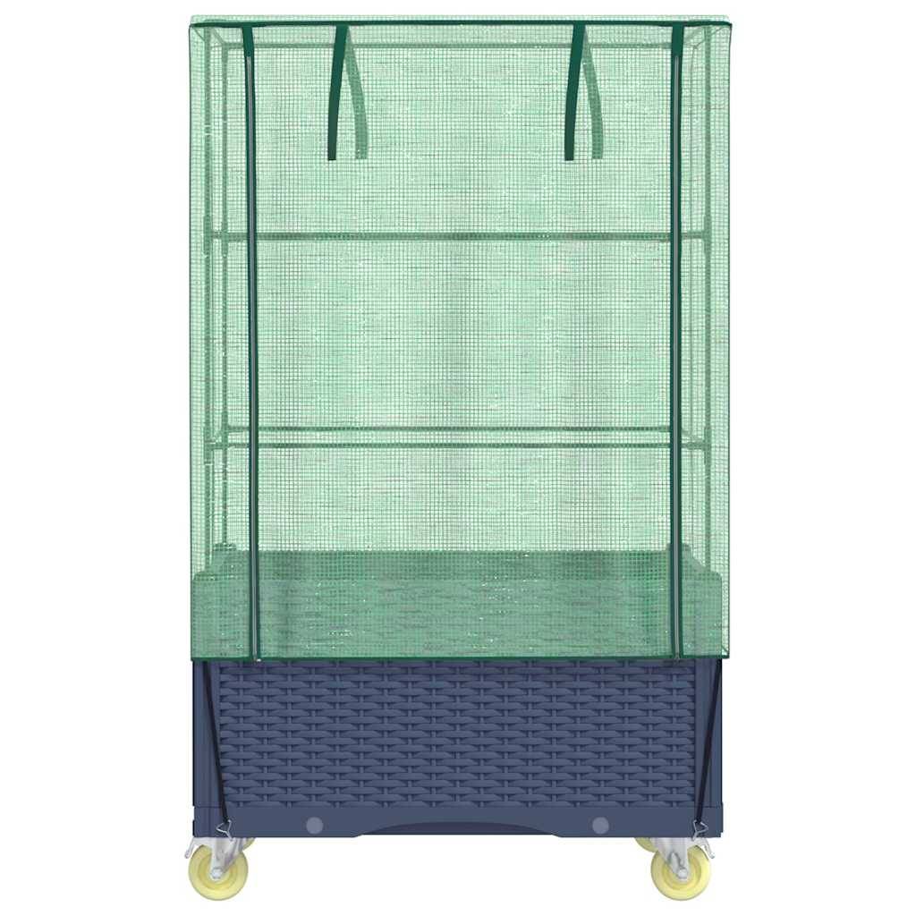 Vidaxl - Jardinière surélevée avec housse et roues aspect rotin vidaXL 4015836 - Image 9