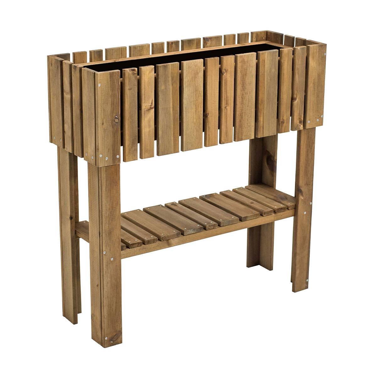 Potager bac rectangulaire sur pied en bois - Cémonjardin - Image 1