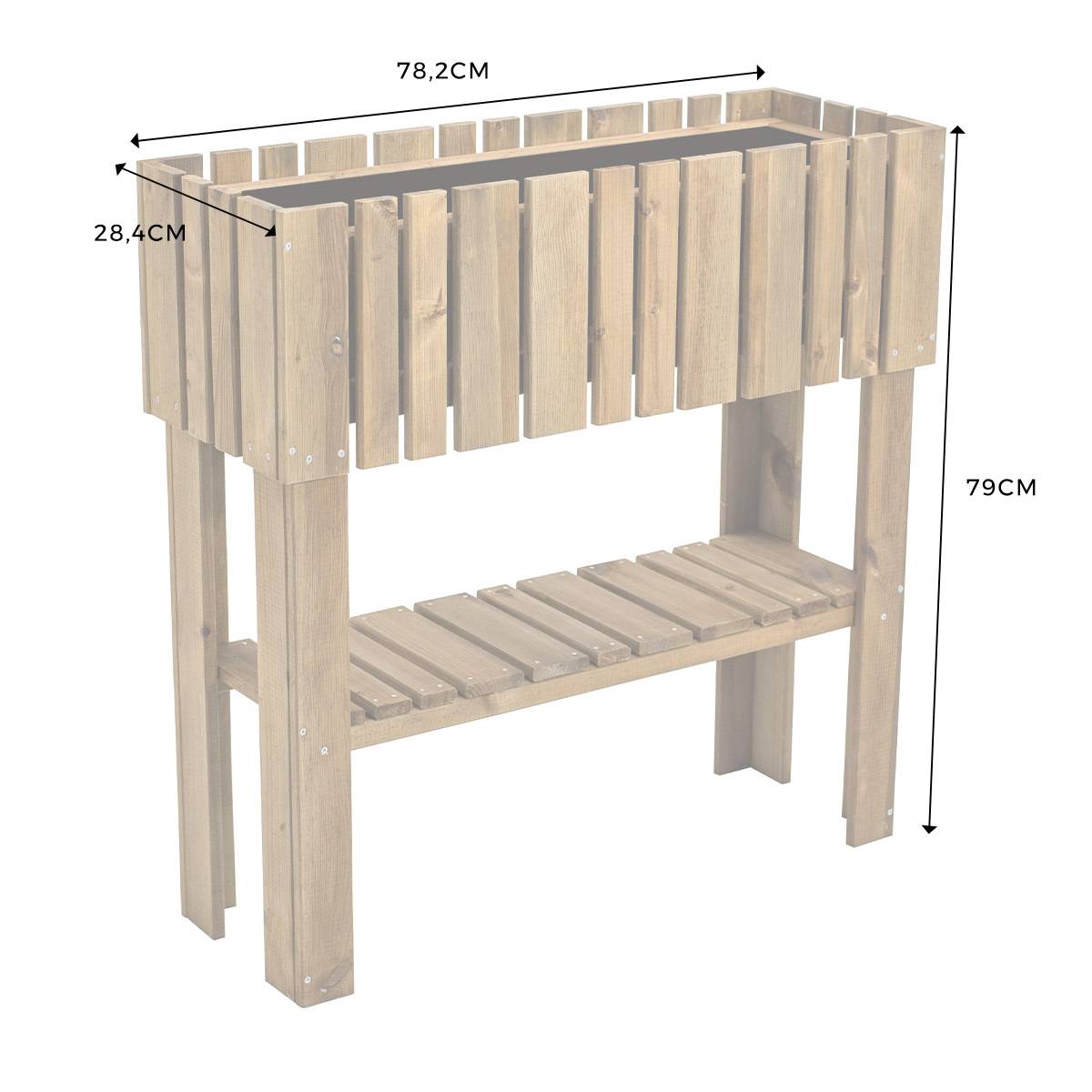 Potager bac rectangulaire sur pied en bois - Cémonjardin - Image 4