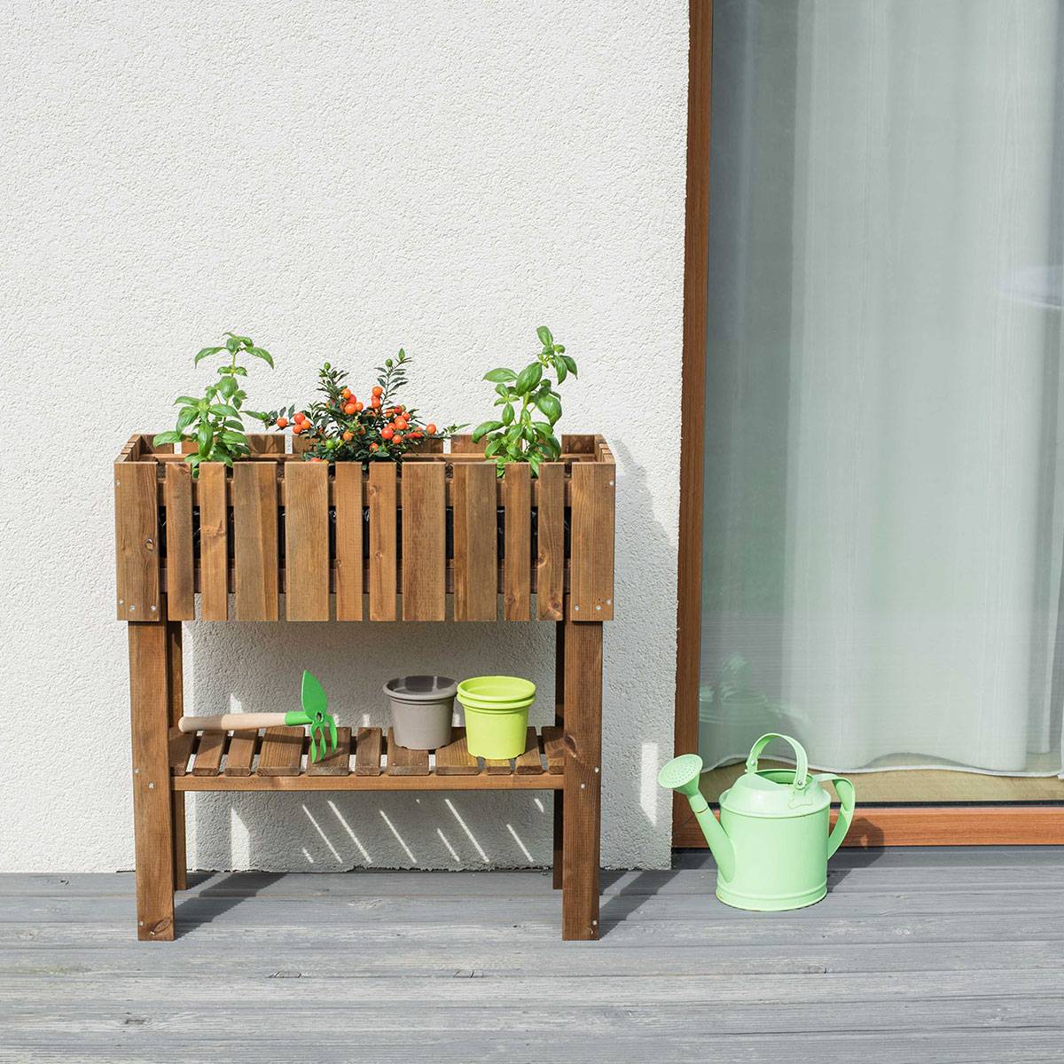 Potager bac rectangulaire sur pied en bois - Cémonjardin - Image 3