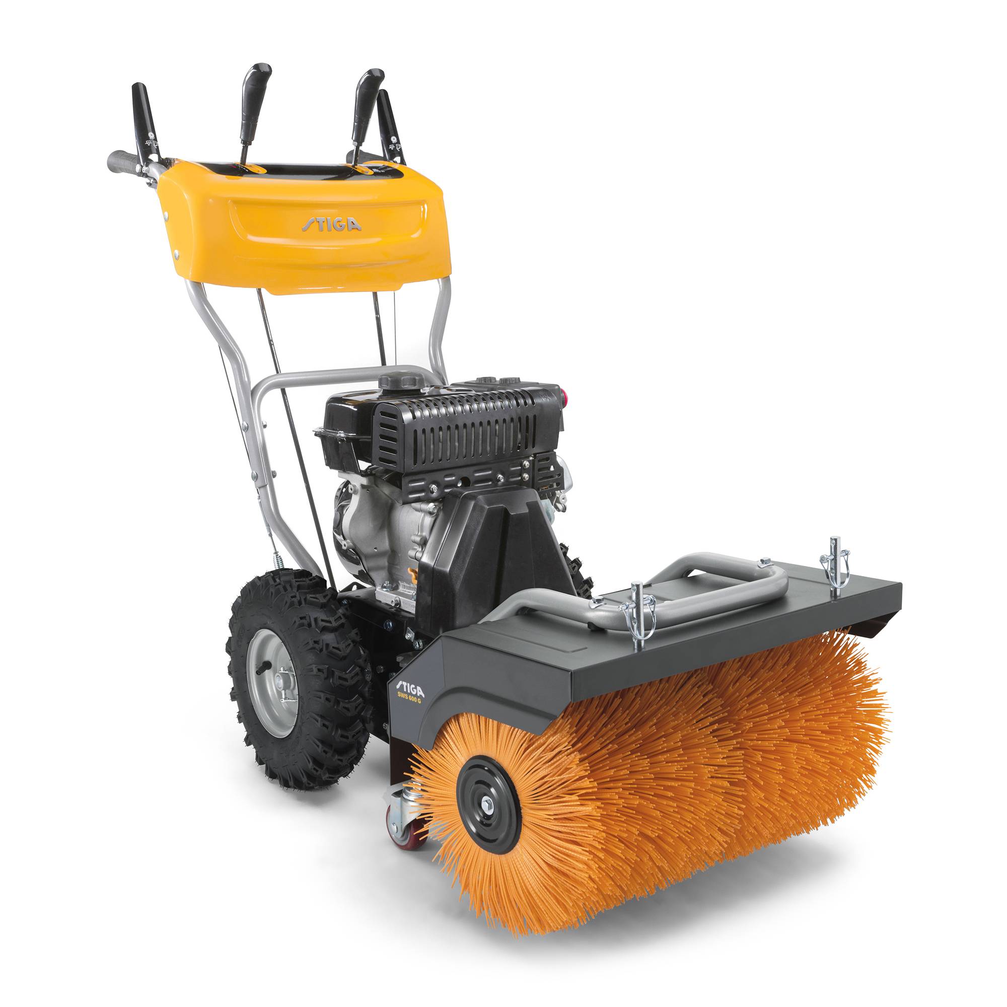 Stiga - Balayeuse thermique SWS 600 G, Moteur essence puissant, Largeur de travail 60 cm, brosse réglable pour déblaiement efficace - STIGA - Image 1