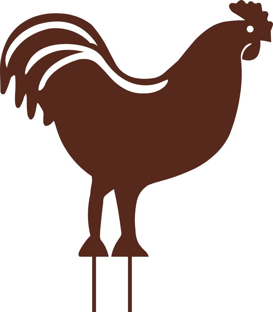 Louis Moulin - Figurine à piquer coq fer vielli - 42,5x42 cm - Acier époxy Louis Moulin - Image 1