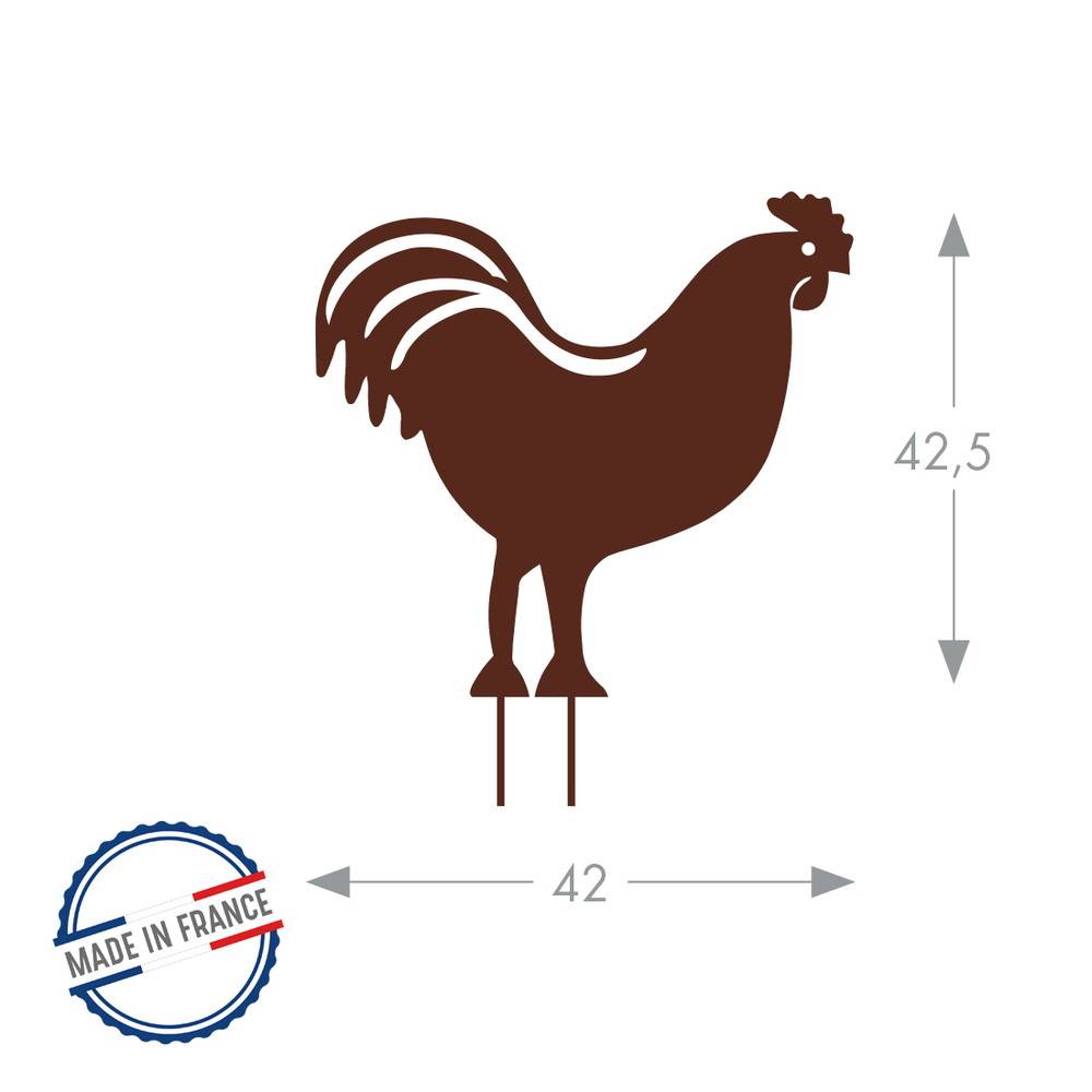 Louis Moulin - Figurine à piquer coq fer vielli - 42,5x42 cm - Acier époxy Louis Moulin - Image 2