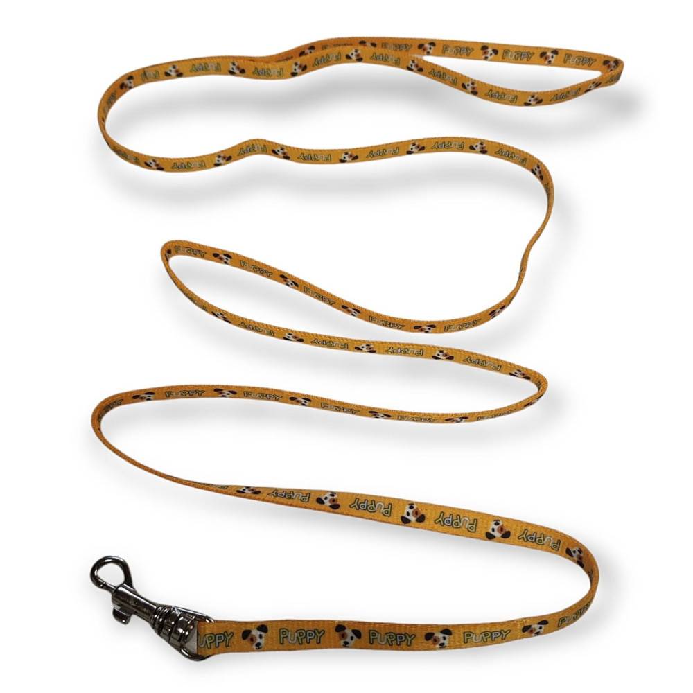 Laisse jaune PUPPY MASCOTTE 1,20m pour chiots - Image 1