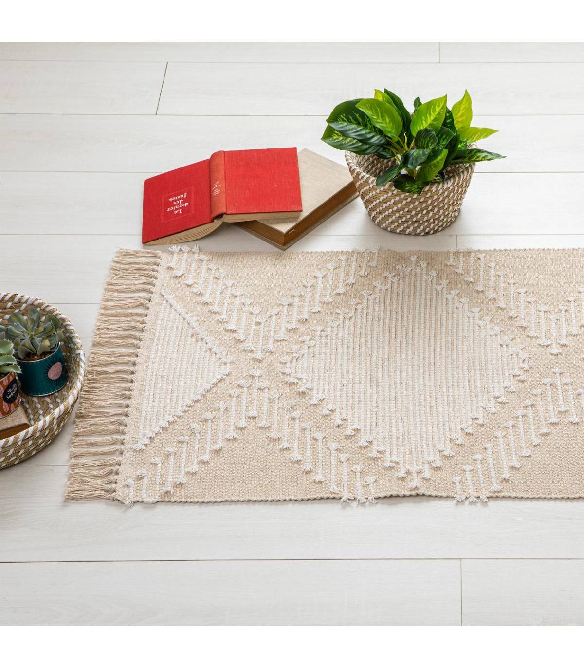 Tapis décoratif en Coton motif sable et cuivre 60 x 90 cm - Image 3