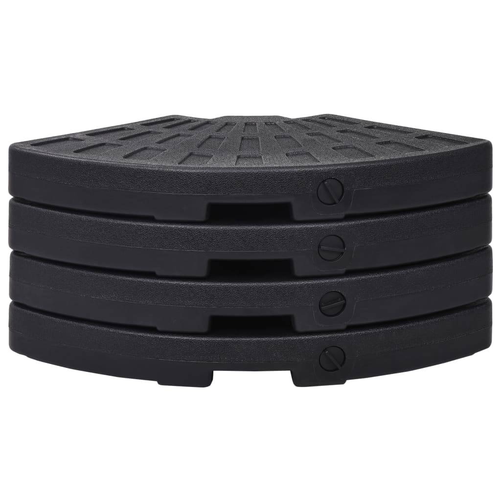 Socle de parasol - accessoire parasol en forme d'éventail 4 pcs Noir - MEUBLE PRO - Image 4