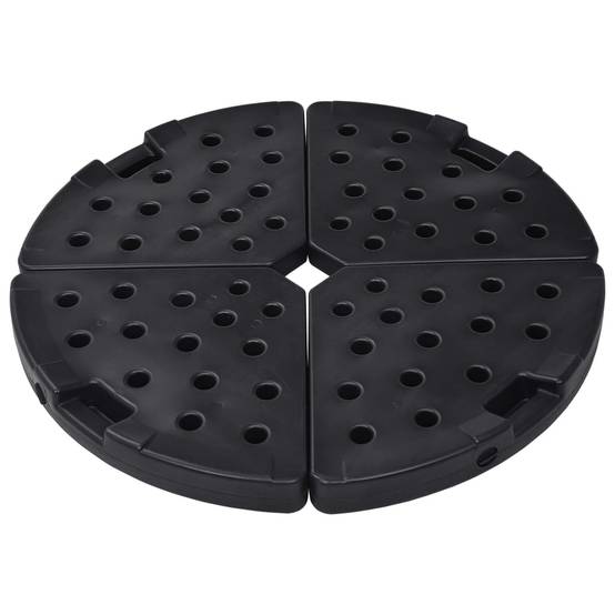 Socle de parasol - accessoire parasol en forme d'éventail 4 pcs Noir - MEUBLE PRO - Image 1