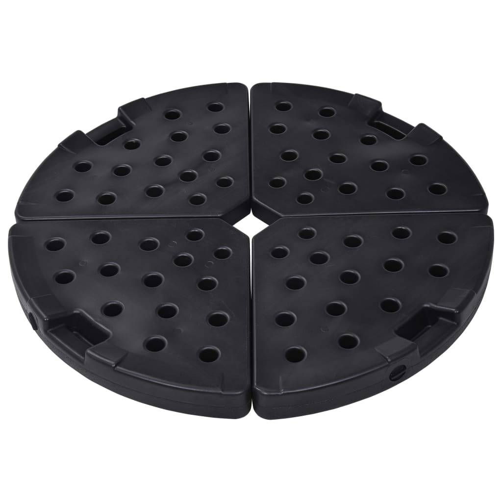Socle de parasol - accessoire parasol en forme d'éventail 4 pcs Noir - MEUBLE PRO - Image 1