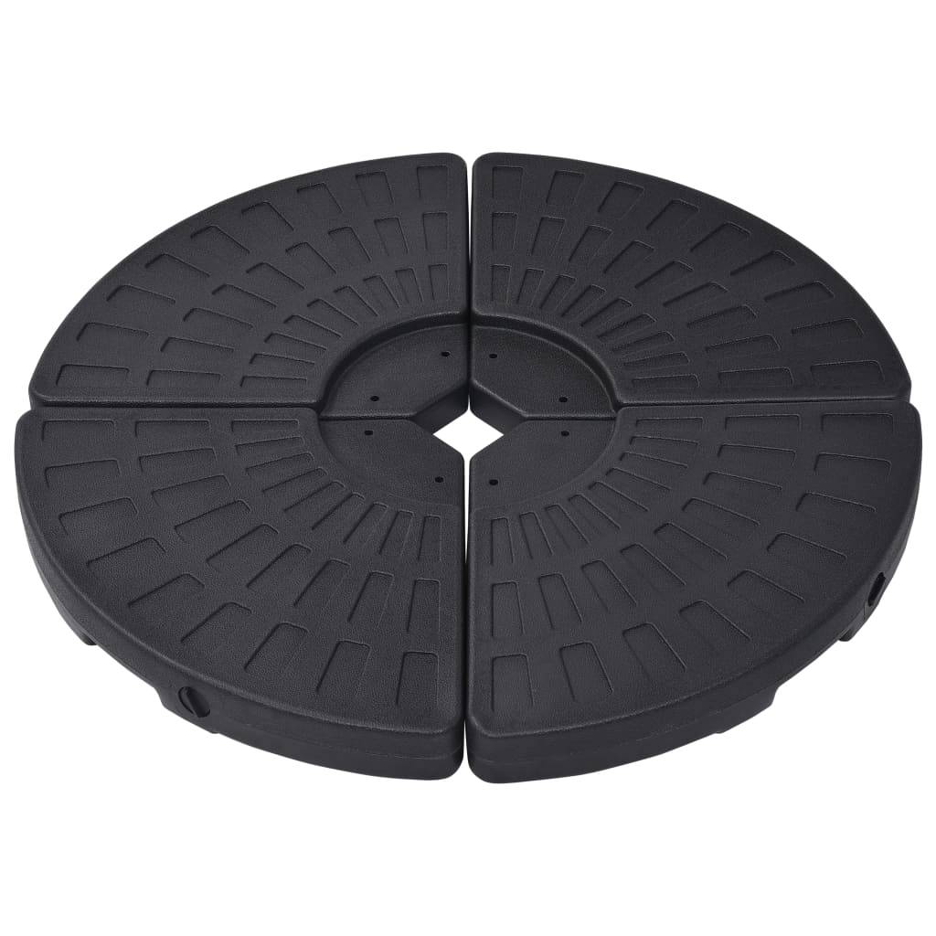 Socle de parasol - accessoire parasol en forme d'éventail 4 pcs Noir - MEUBLE PRO - Image 2