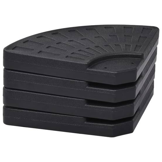 Socle de parasol - accessoire parasol en forme d'éventail 4 pcs Noir - MEUBLE PRO - Image 3
