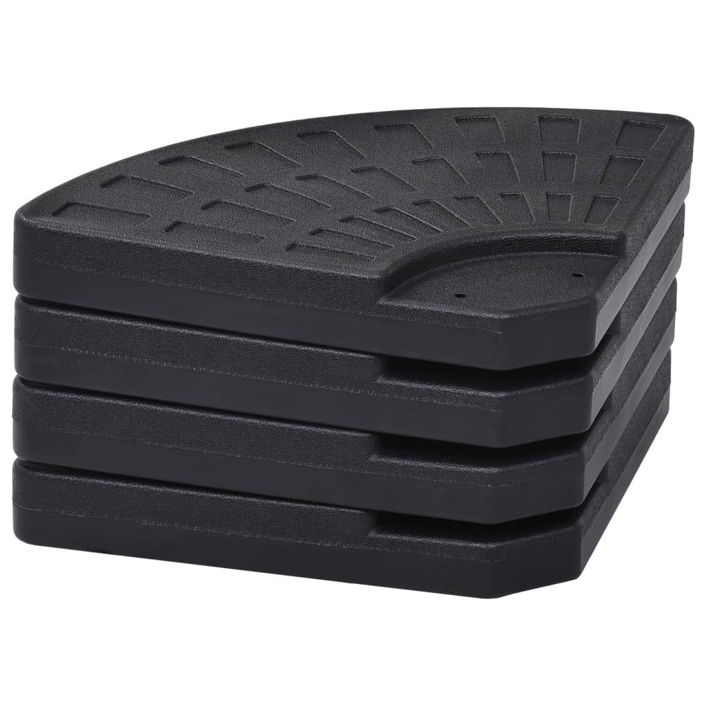 Socle de parasol - accessoire parasol en forme d'éventail 4 pcs Noir - MEUBLE PRO - Image 3