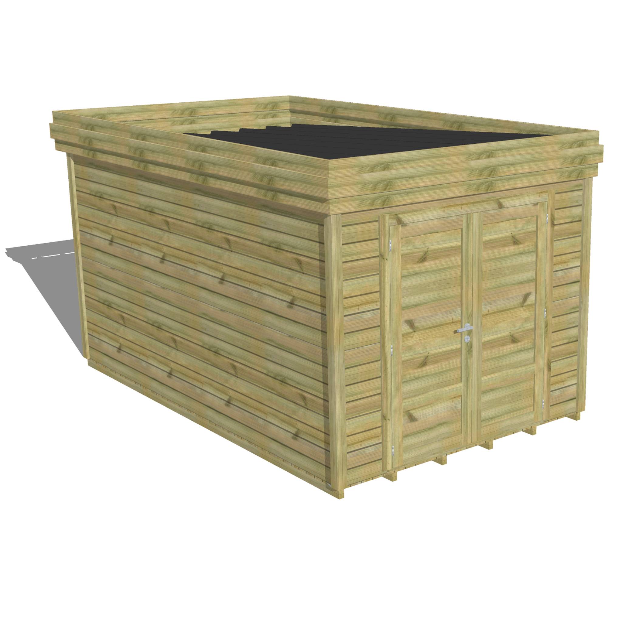 ABRI DE JARDIN bois  autoclave 27mm - 2,64x4,34m / 11m2 - Bac acier - Plancher bois - Image 1