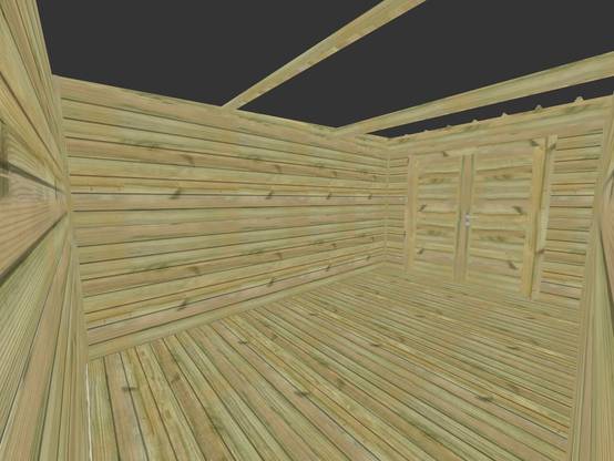 ABRI DE JARDIN bois autoclave 27mm - 2,64x4,34m / 11m2 - Bac acier - Plancher bois - Image 5