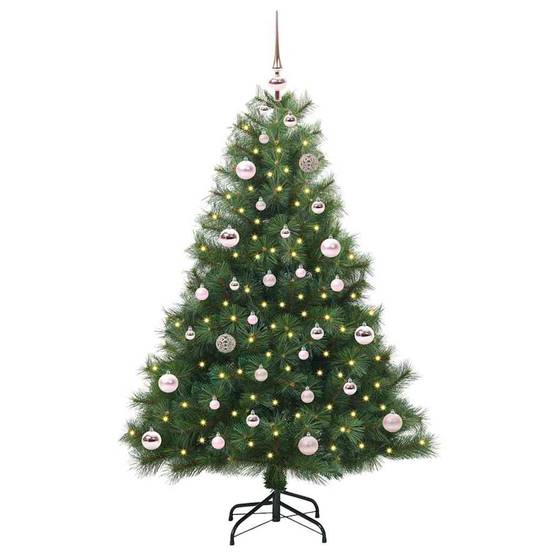 Sapin de Noël | Arbre de Noël artificiel avec 150 LED Vert 150 cm PE et PVC Maison Chic - Image 1