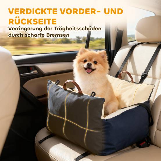 Siège auto chien, 2 sangles, housses lavables, animaux sous 5 kg, bleu - Image 8